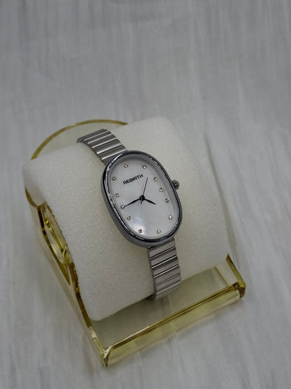Silver Oval Wristwatch