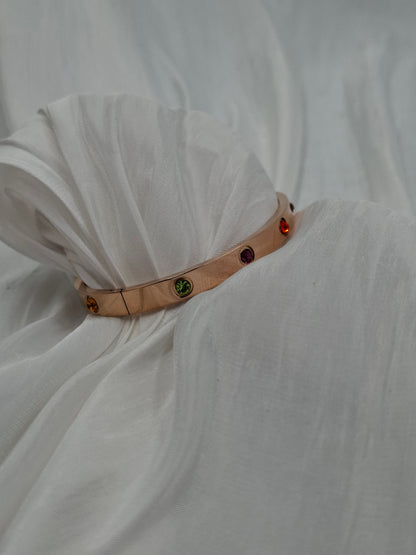 Rose-Gold Gemstone Bangle