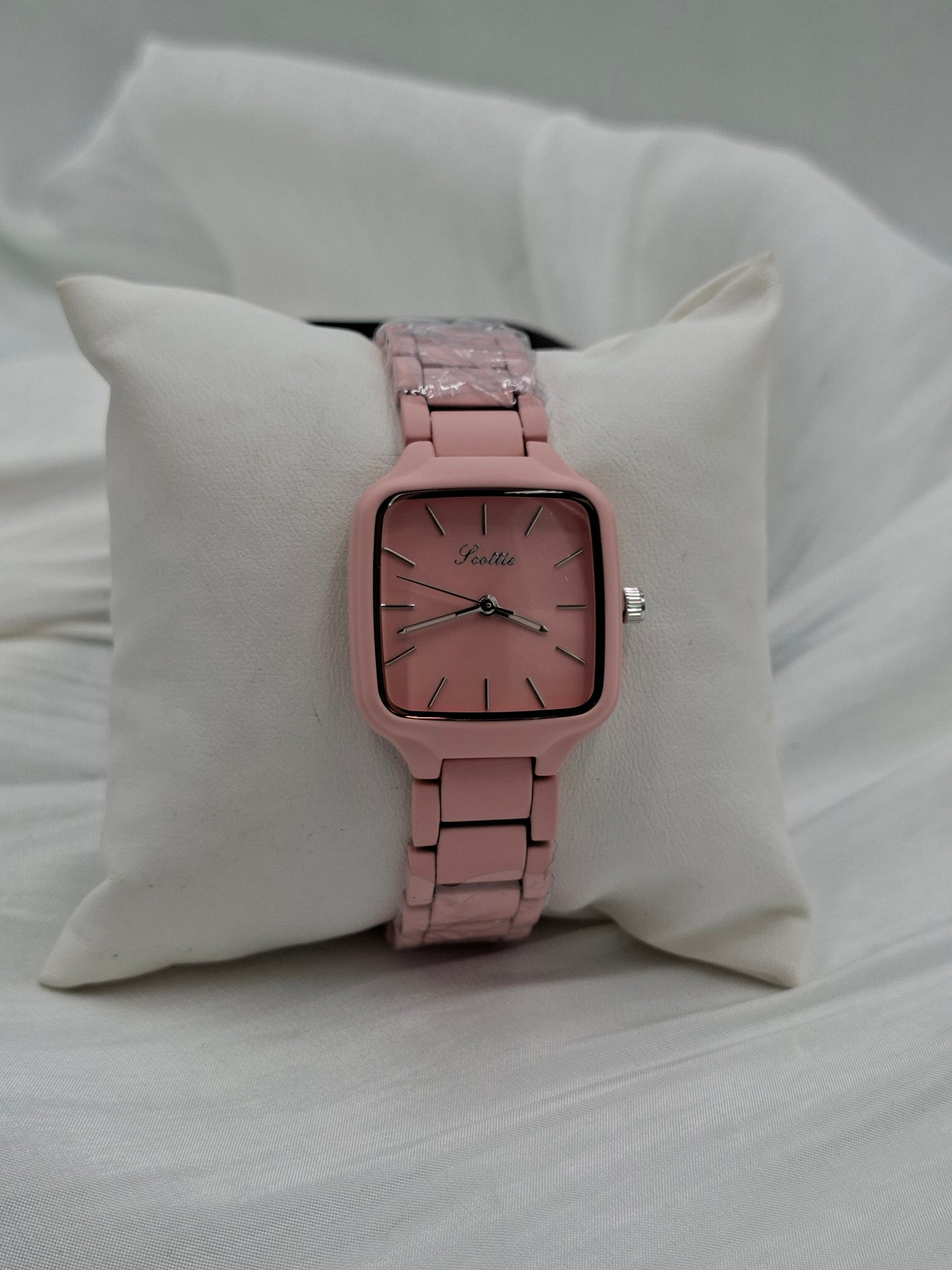 Baby Pink Square Wristwatch