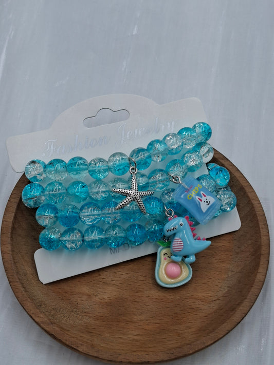 Blue Glass Bead Bracelets
