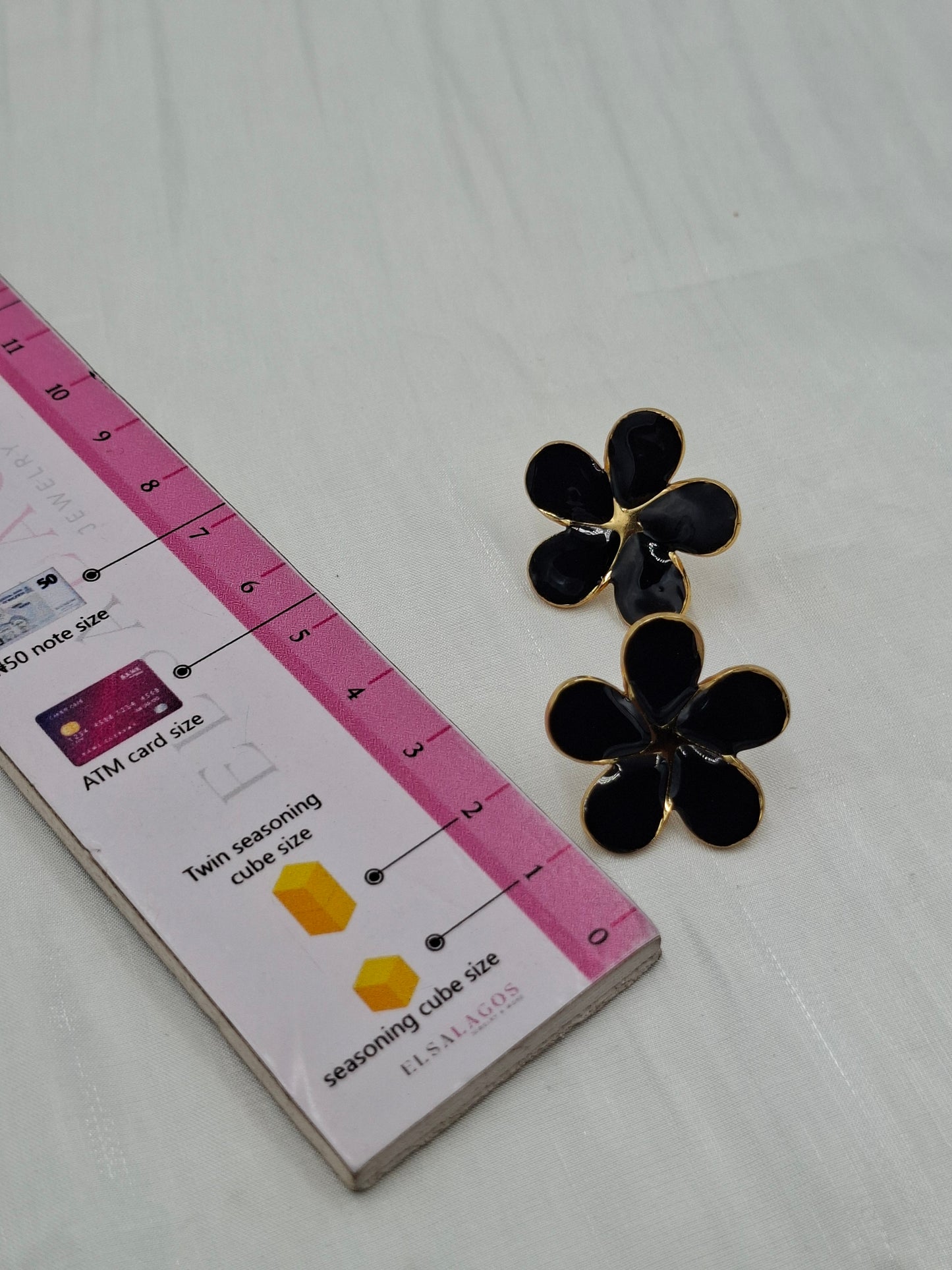 Black Floral Earrings