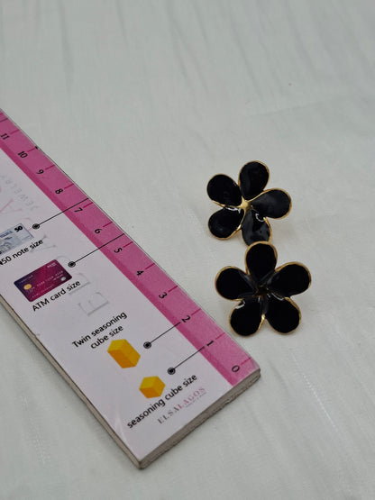 Black Floral Earrings