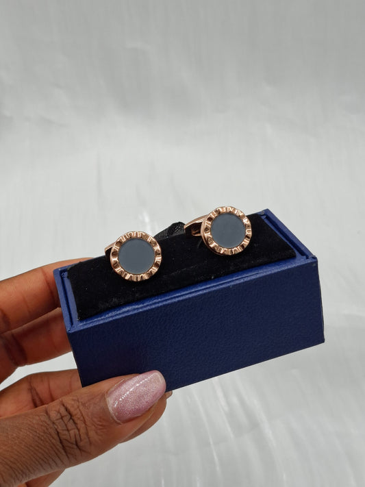 Rose Gold and Grey Cufflinks