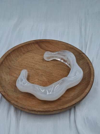 White Boho Acrylic Bangle