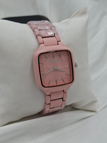 Baby Pink Square Wristwatch