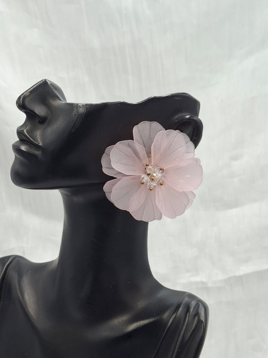 Pale Pink Flower Earrings