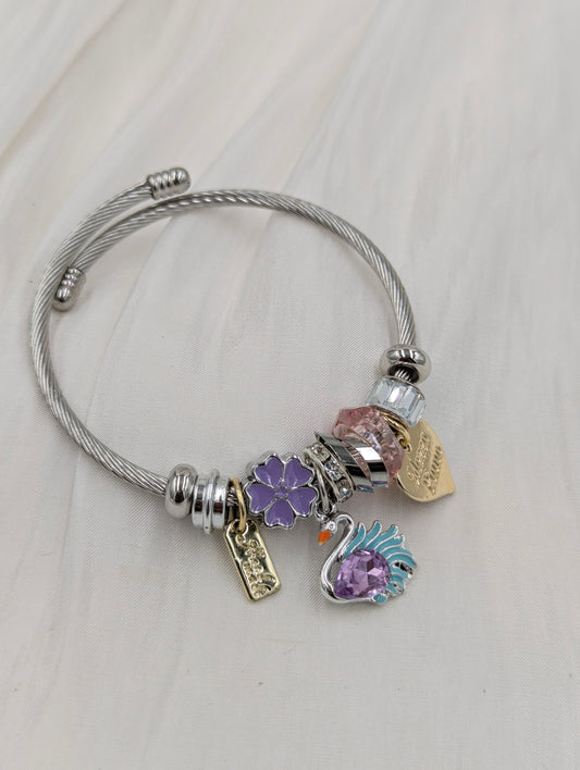 Swan Charm Bracelet
