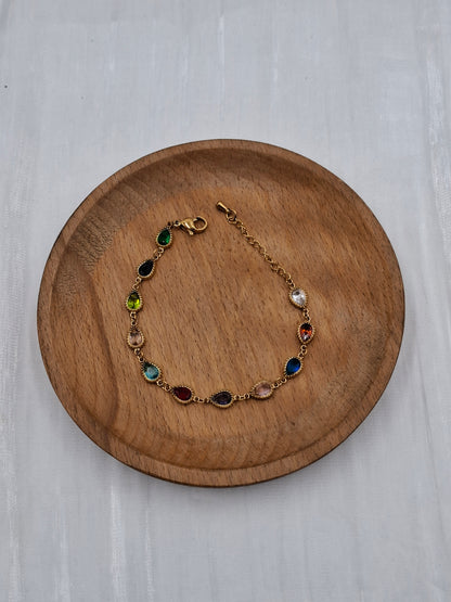 Pear Gemstone Bracelet