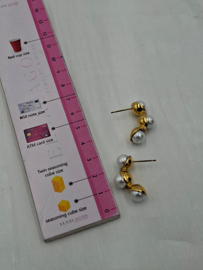 Triple Pearl Earrings