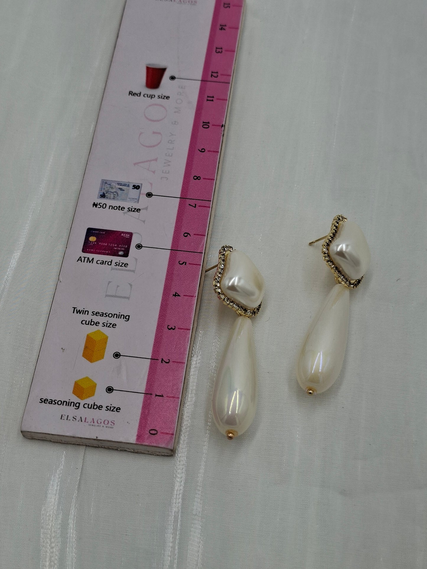 Elongated Pearl Drop Earrings