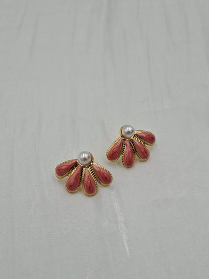 Coral Fan Earrings