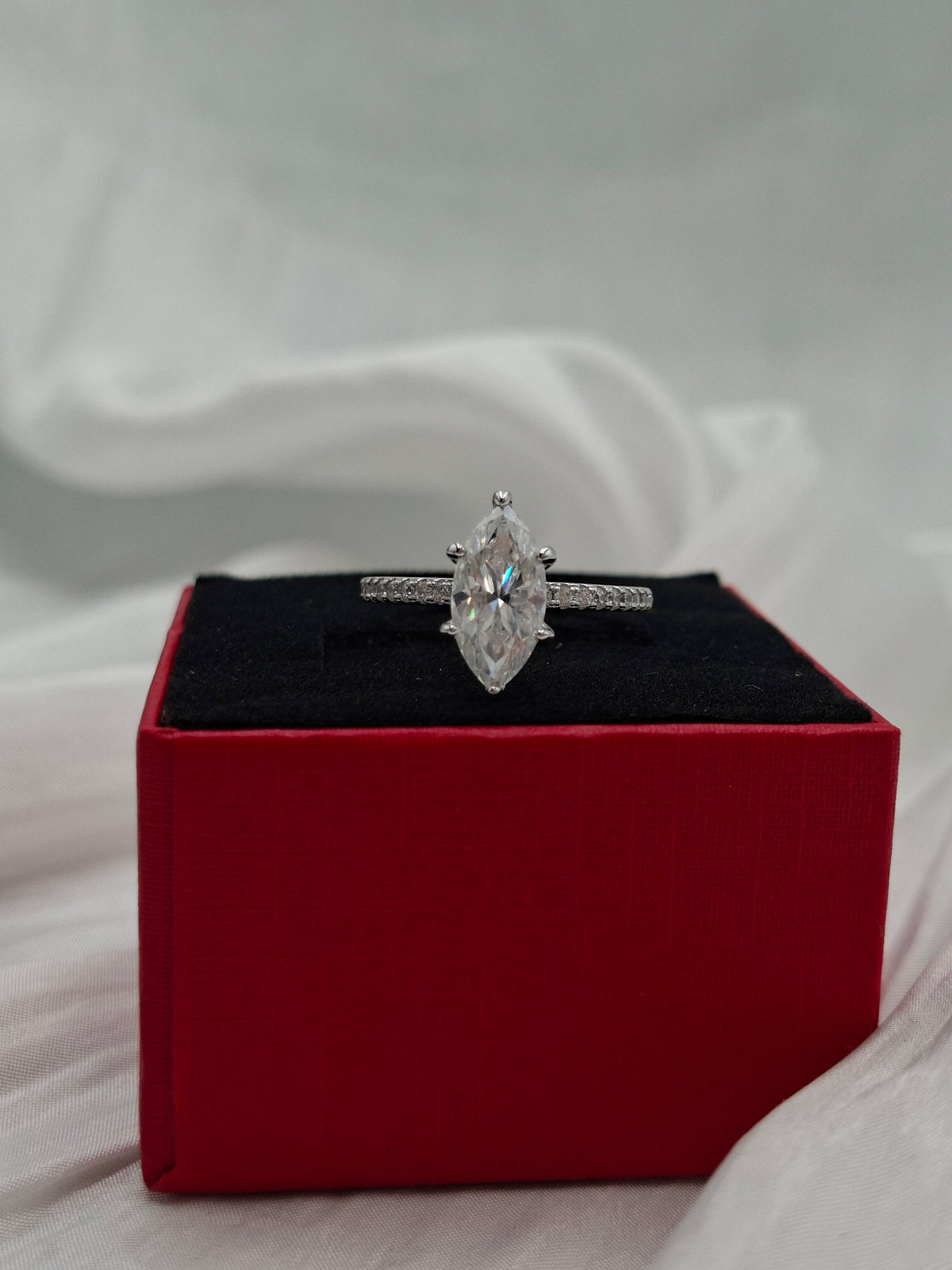Studded Valencia Moissanite Engagement Ring (size 7)