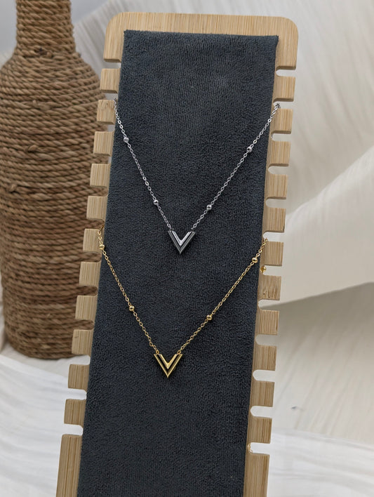 Studded V Necklace