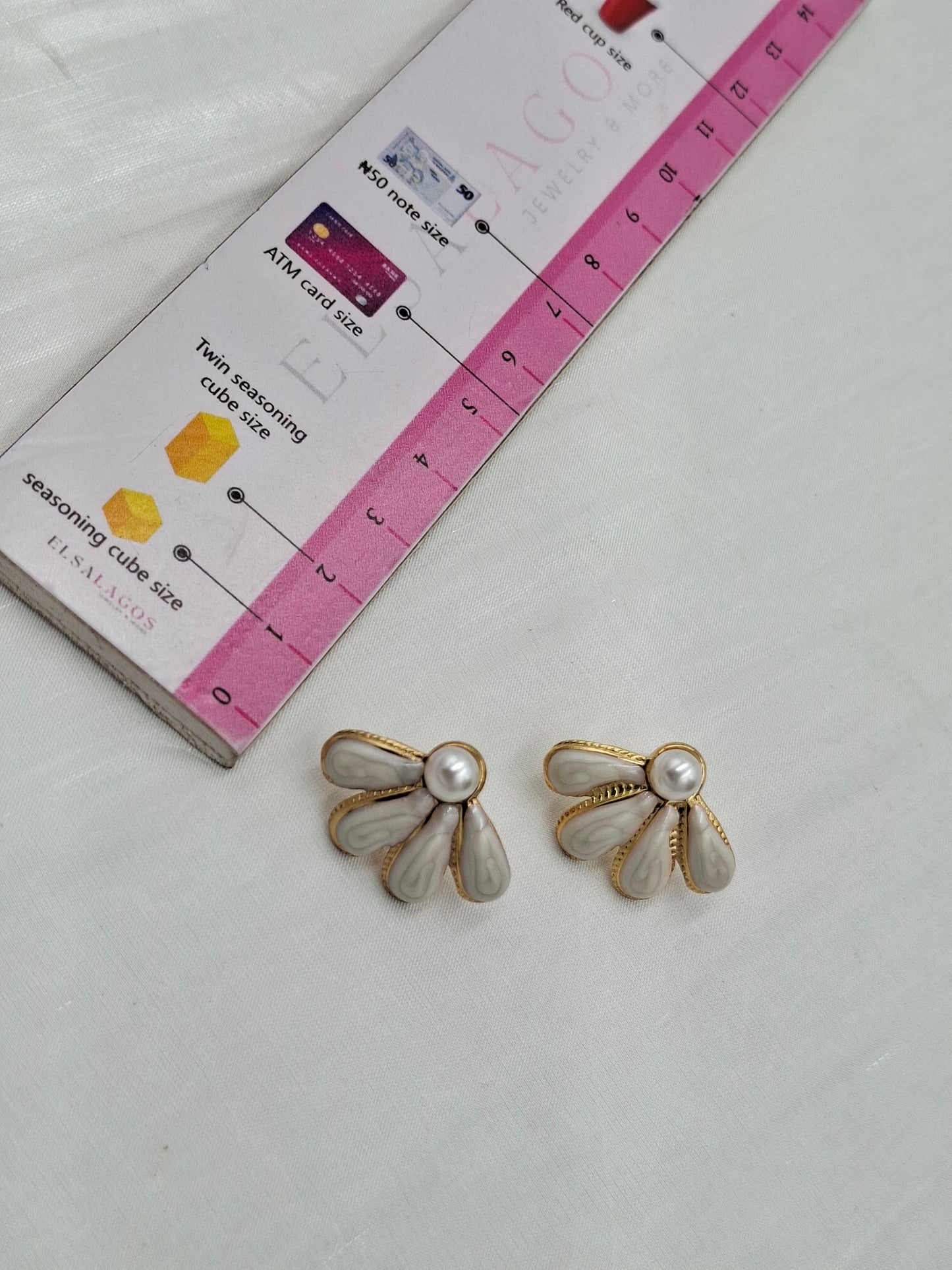 White Fan Earrings