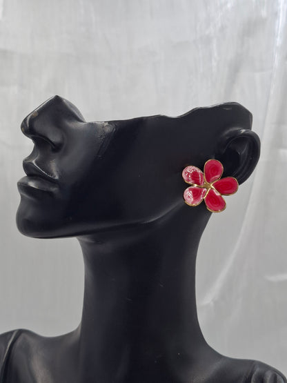 Red Floral Earrings