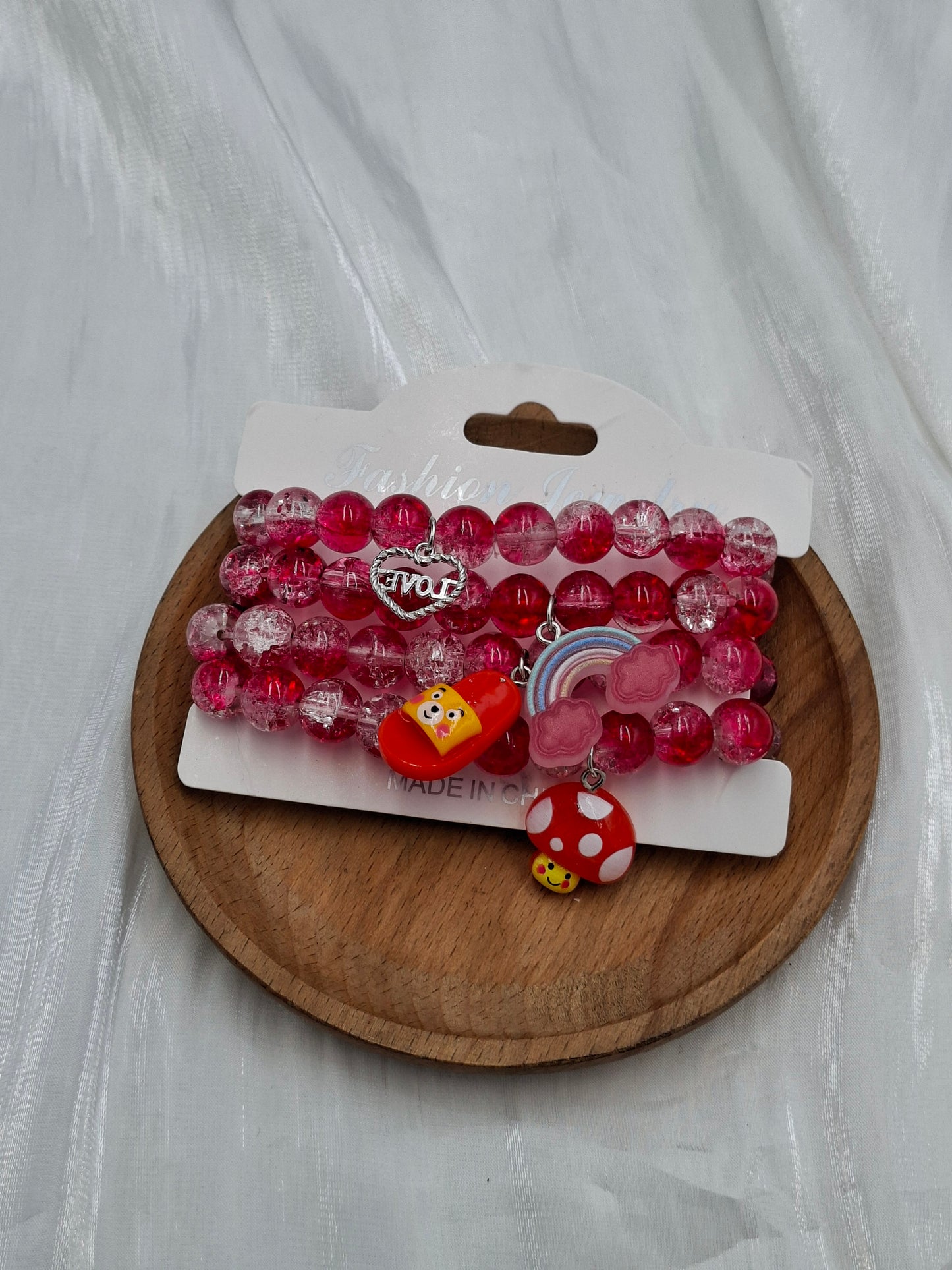 Red Glass Bead Bracelets