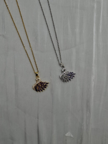 Purple Swan Necklace
