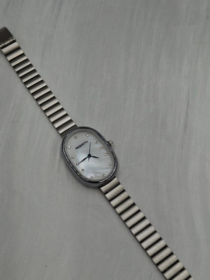 Silver Oval Wristwatch