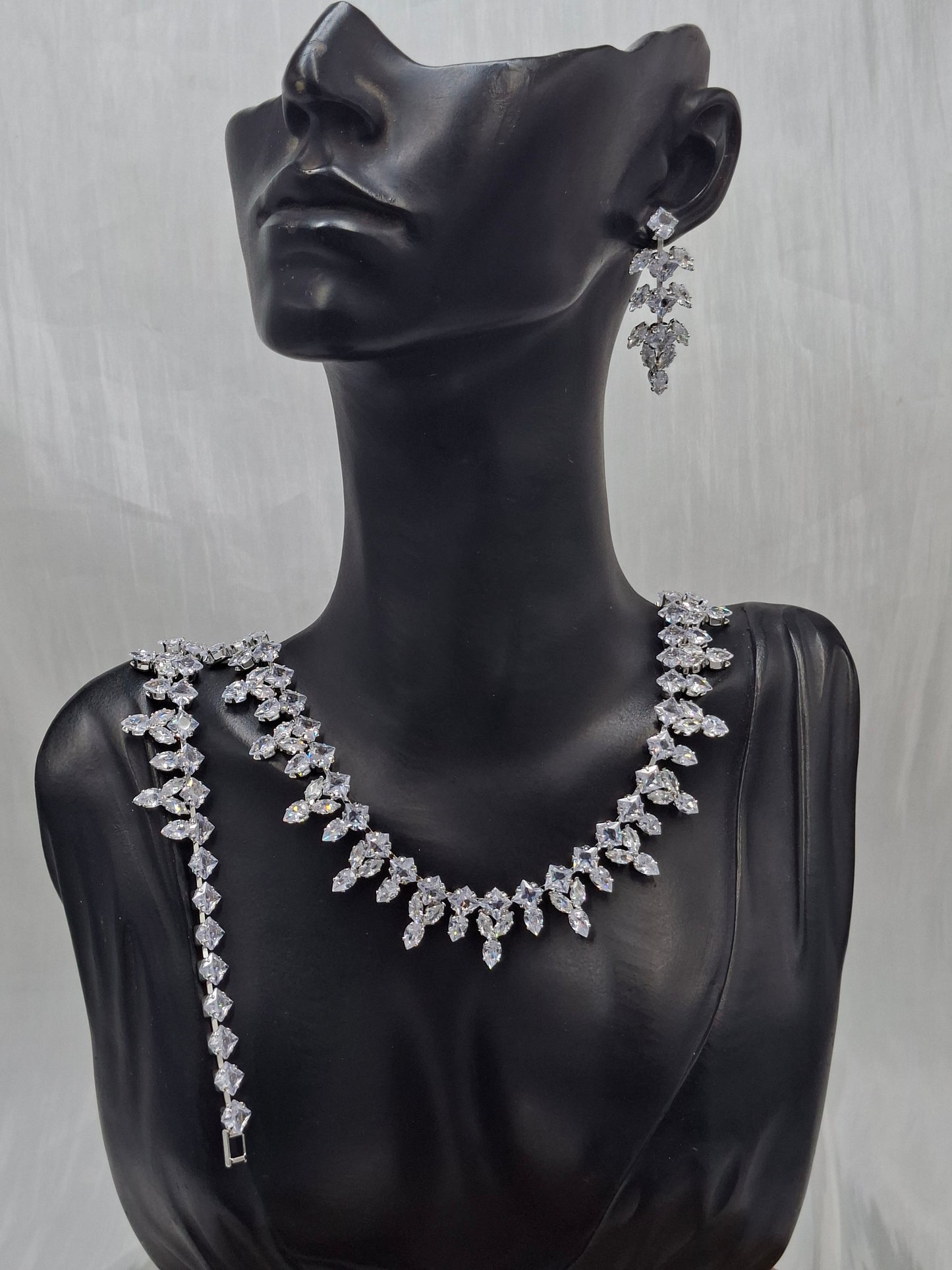 Vine CZ Bridal Necklace Set