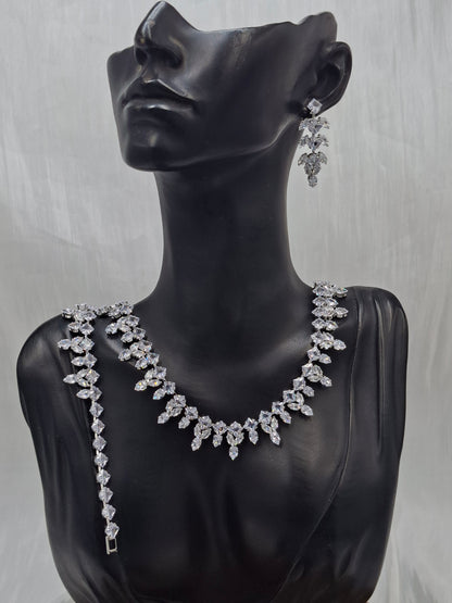 Vine CZ Bridal Necklace Set