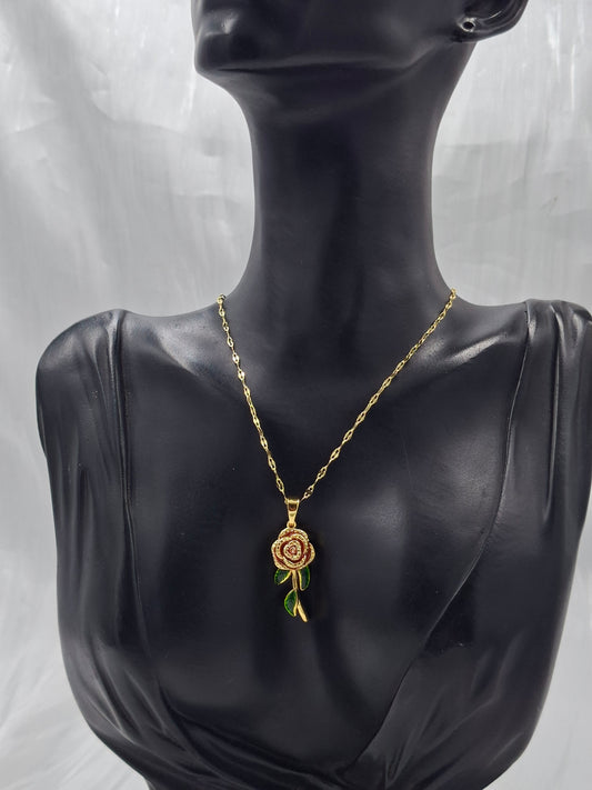 Golden Rose Necklace