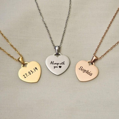 Customizable Mini Heart Necklace