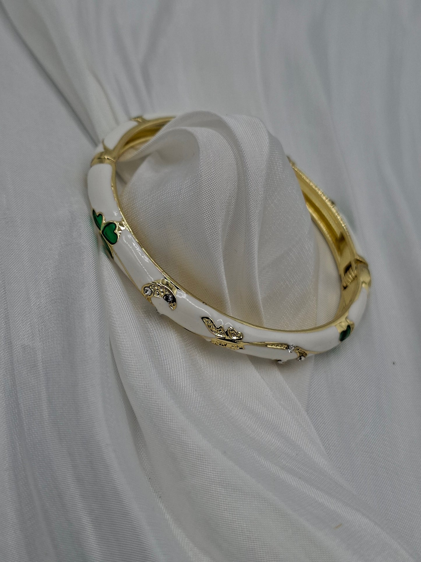 White Botanical Bangle