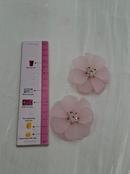Pale Pink Flower Earrings