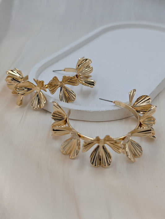 Flower Hoop Earrings