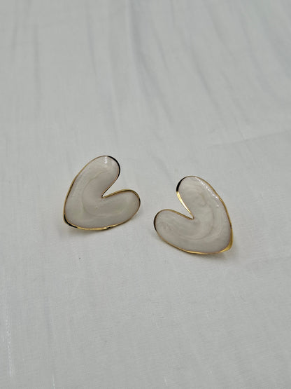 White Love Earrings