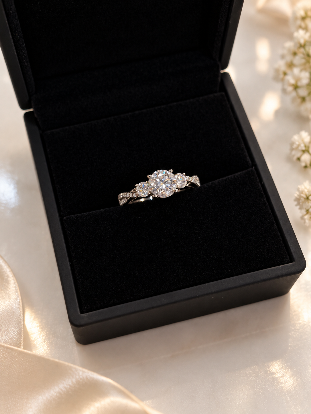 Beth Moissanite Engagement Ring (size 6.5)