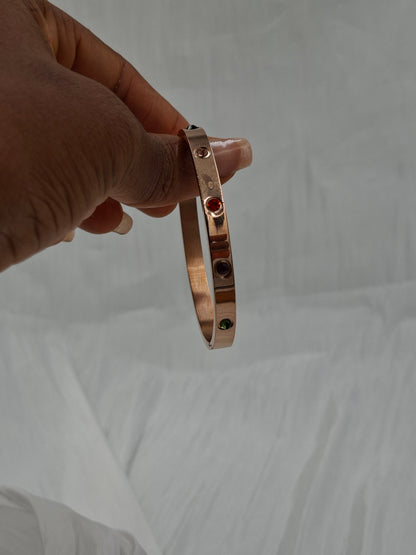 Rose-Gold Gemstone Bangle
