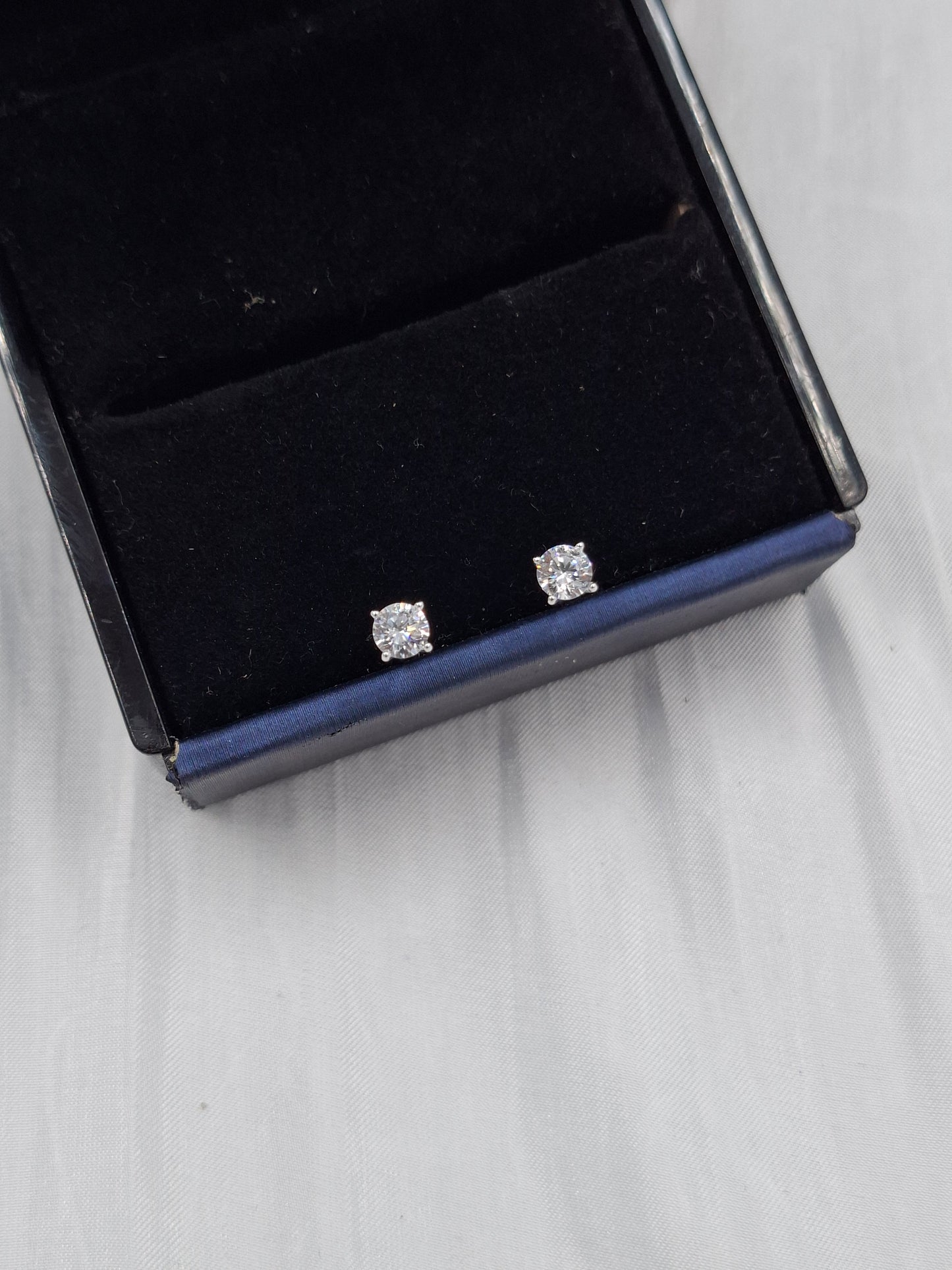 Small Silver CZ Stud Earrings