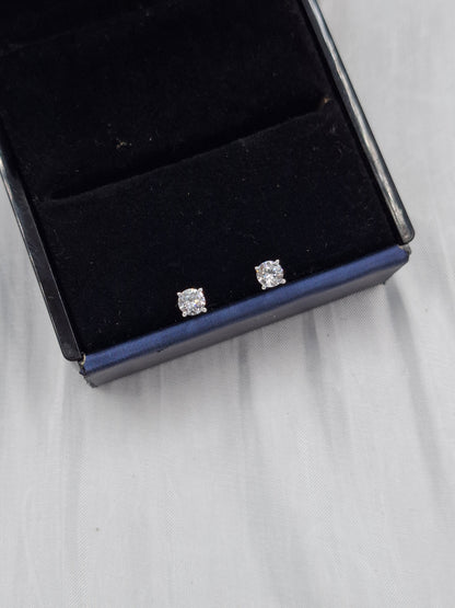 Small Silver CZ Stud Earrings