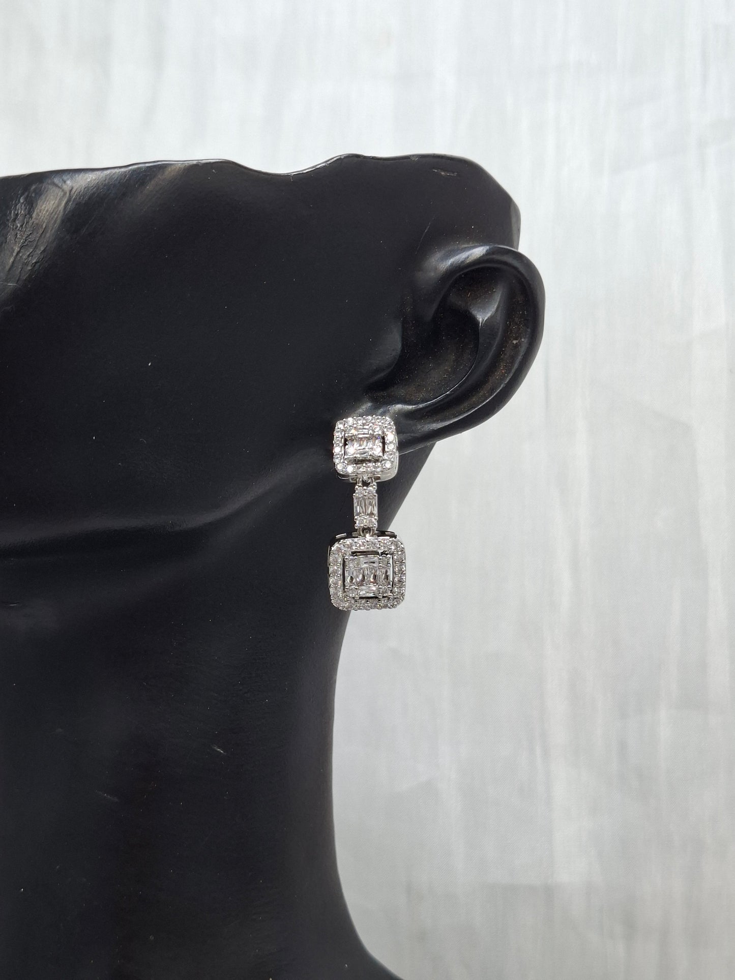 Square CZ Earrings