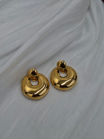 Gold Knob Earrings