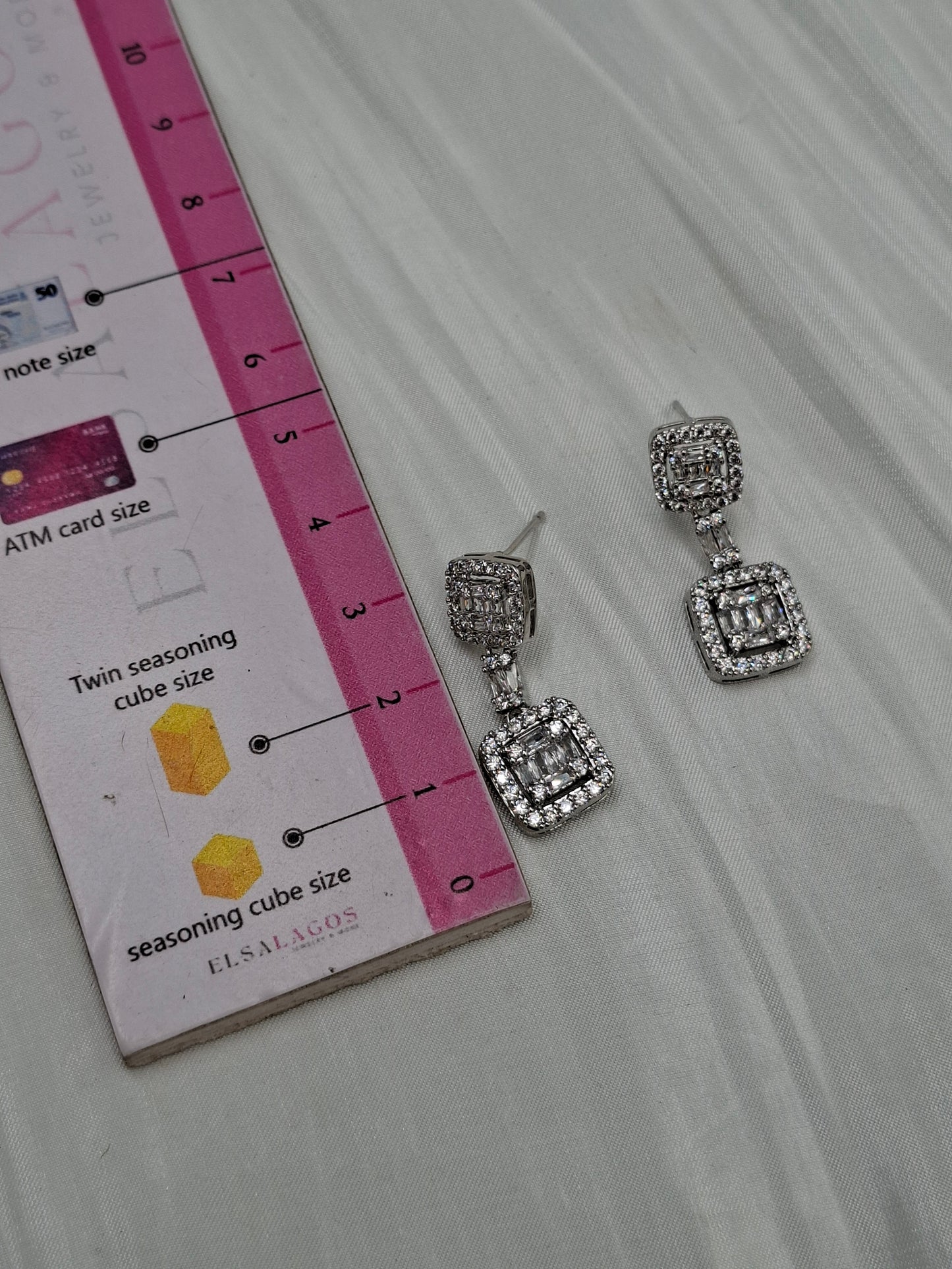 Square CZ Earrings