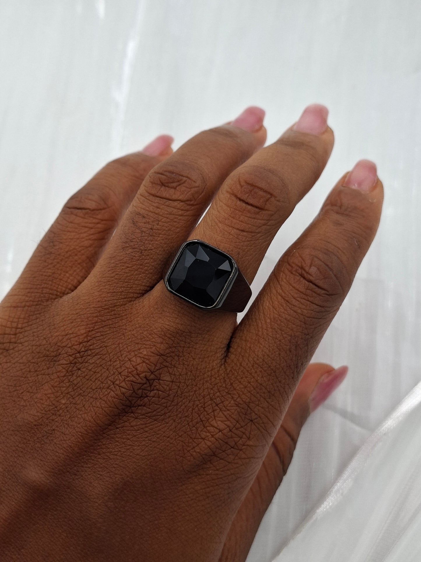 Black Gemstone Ring (size 9)