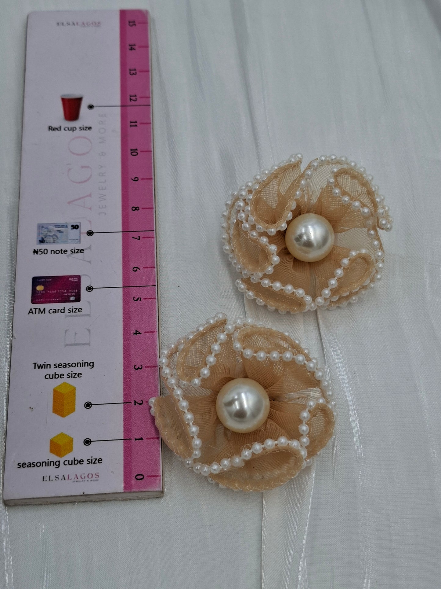 Brown Ruffle Earrings