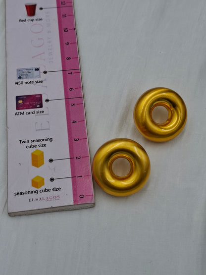 Gold Doughnut Earrings