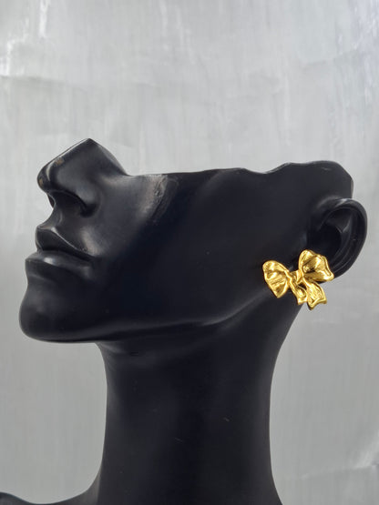 Vintage Gold Bow Earrings