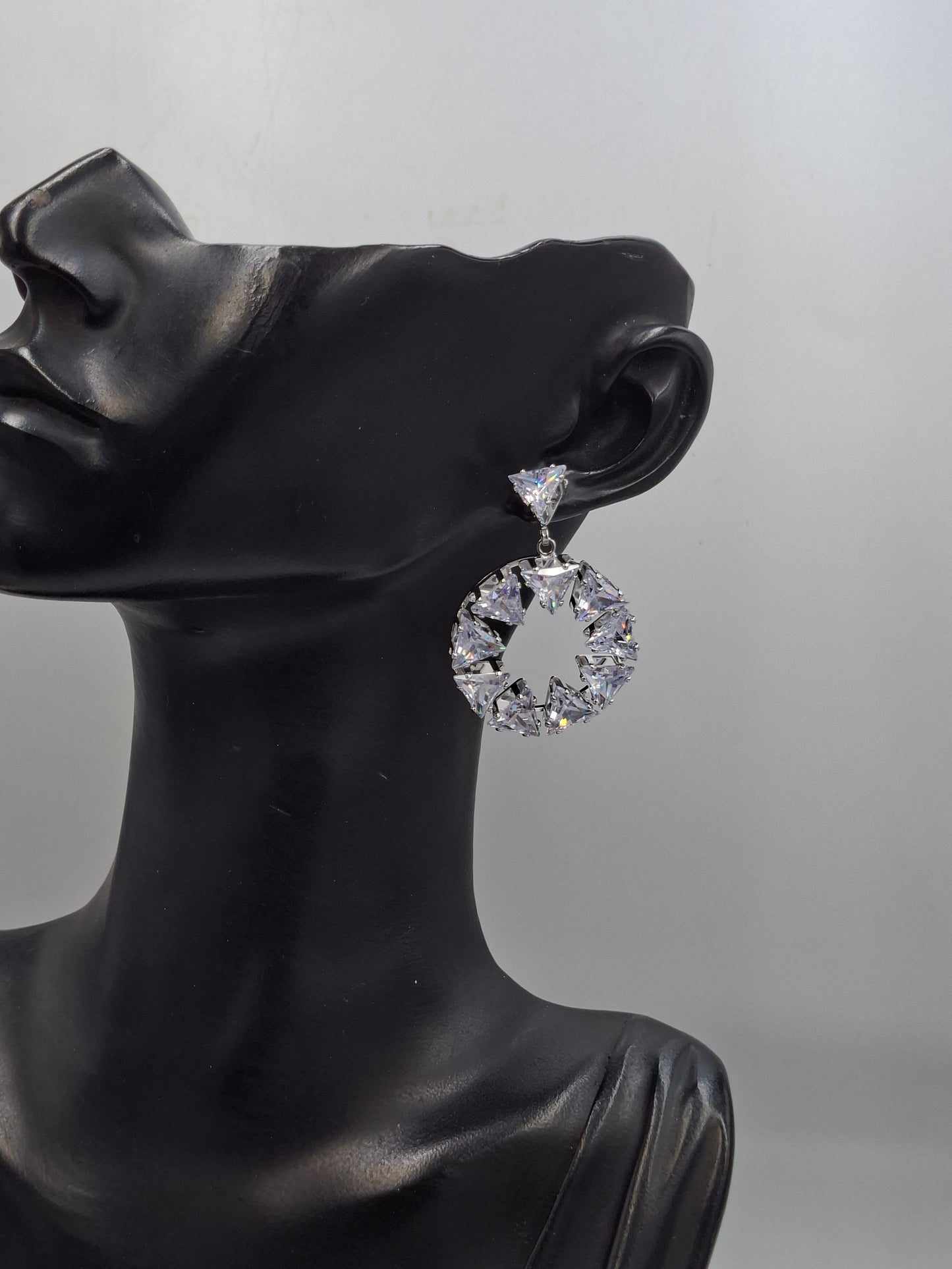 Open Circle Crystal Earrings