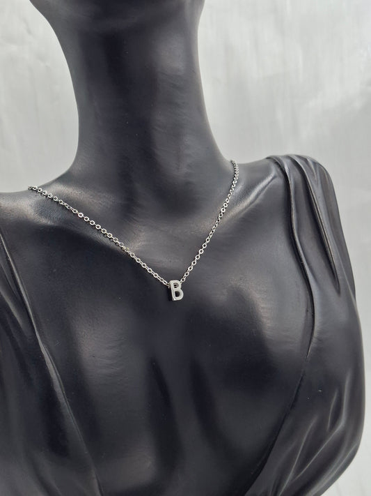 Silver Letter B Necklace