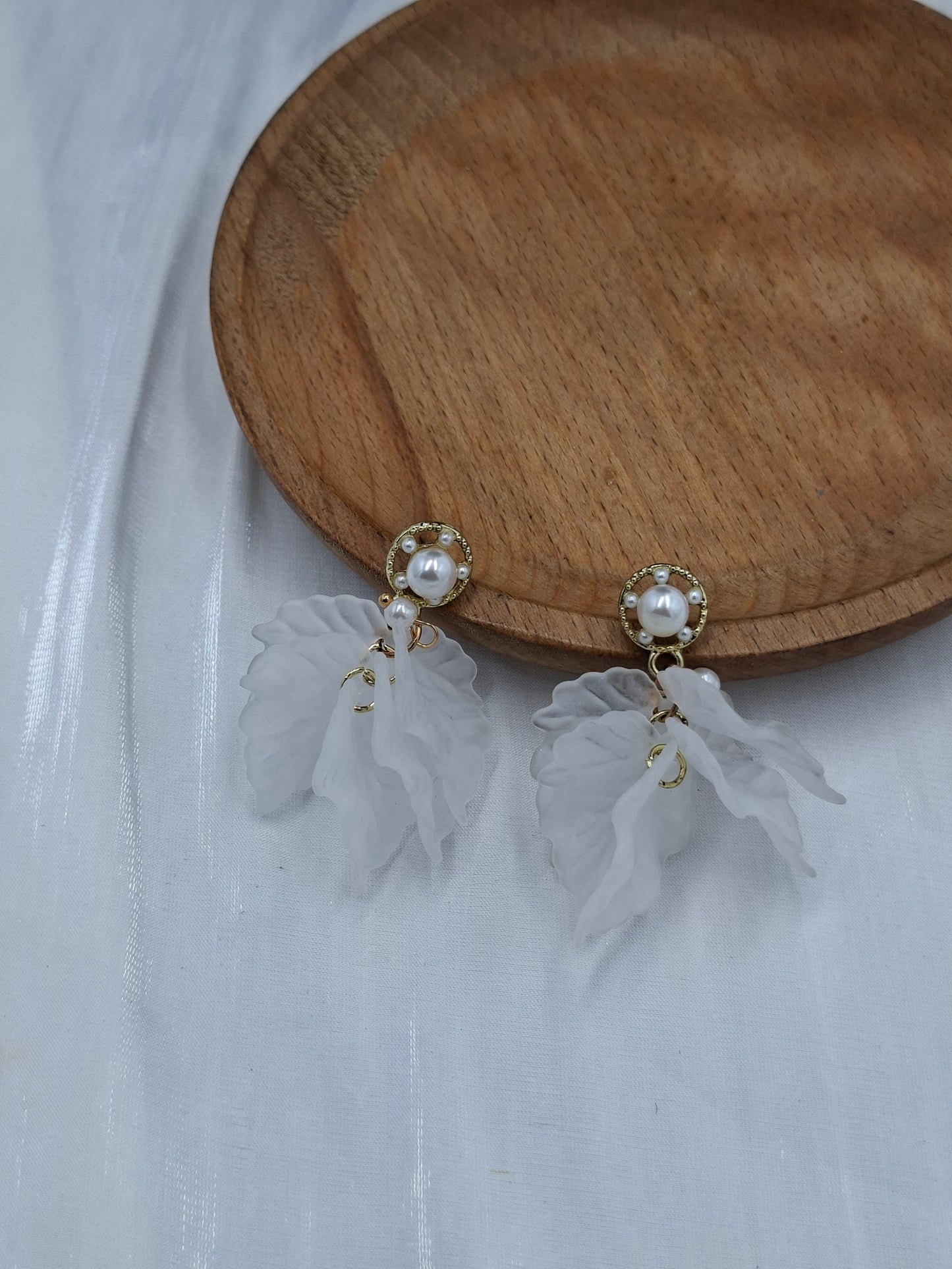 White Petal Earrings