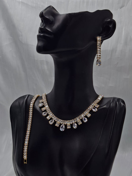Crystal Tennis Necklace Set