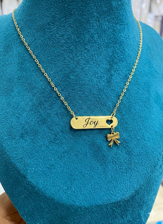 Customizable Bow Necklace
