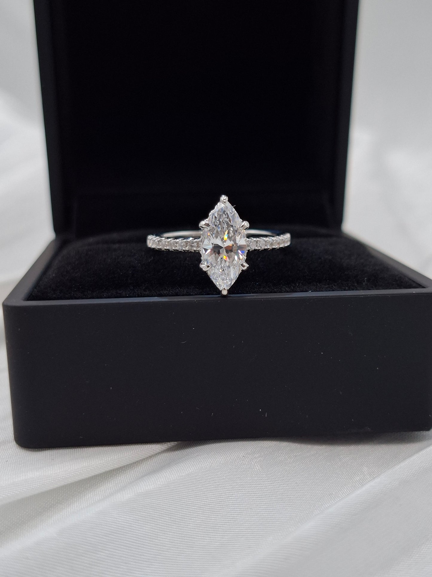 Studded Valencia Zircon Engagement Ring (size 7)