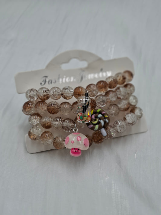Brown Glass Bead Bracelets