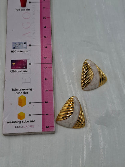 Gold Pyramid Earrings