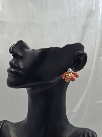 Coral Fan Earrings